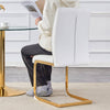 Chic White Arch Dining Chairs - Set of Two with Gold Legs