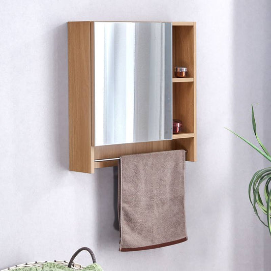 Stylish Wall-Mounted Bathroom Cabinet with Towel Rack and Shelves
