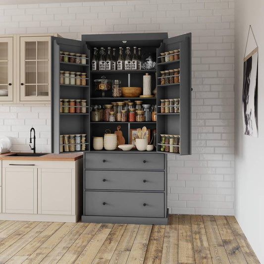 Farmhouse Charm Pantry Cabinet - Stylish Storage Solution for Your Kitchen