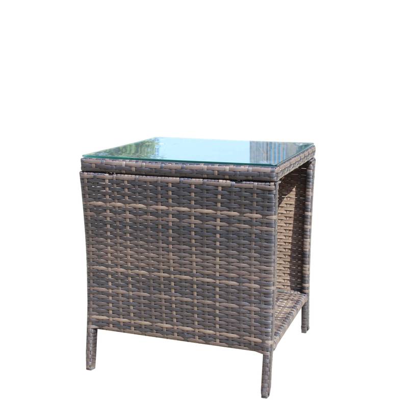 Chic Glass-Top Patio Coffee Table