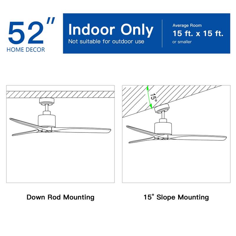 Rustic Brown Ceiling Fan with Remote Control