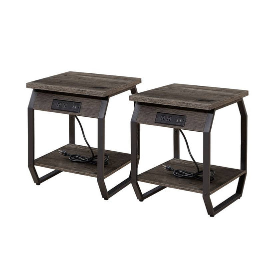 Stylish Charging End Tables - Set of Two with USB Ports