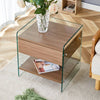 Chic Glass-Top Nightstand with Drawers