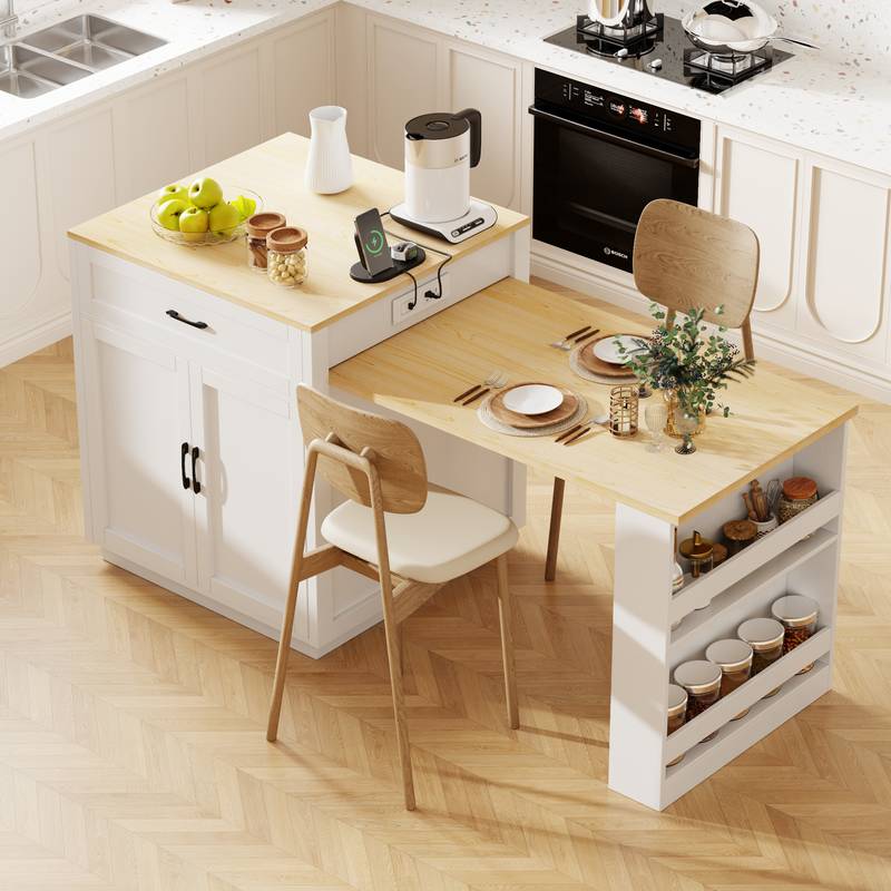Charming Kitchen Island & Dining Table Combo