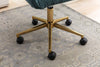 Chic Green Teddy Swivel Chair with Gold Legs