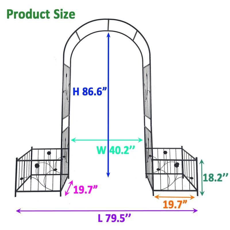 Elegant Climbing Garden Arch with Plant Stands