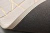 Chic Gold-Gilded Beige Faux Fur Area Rug