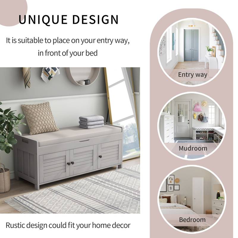 Cozy Curved Storage Bench with Hidden Space