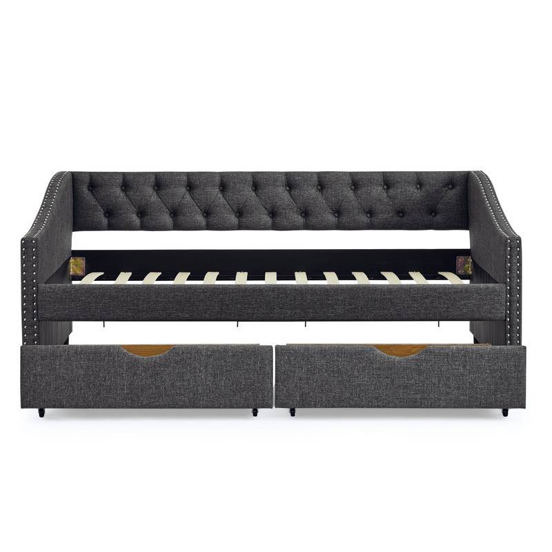 Chic Twin Daybed with Storage Drawers