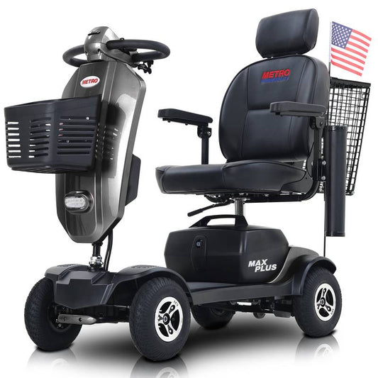 SwiftRide Grey Compact Mobility Scooter with Basket & USB Charging