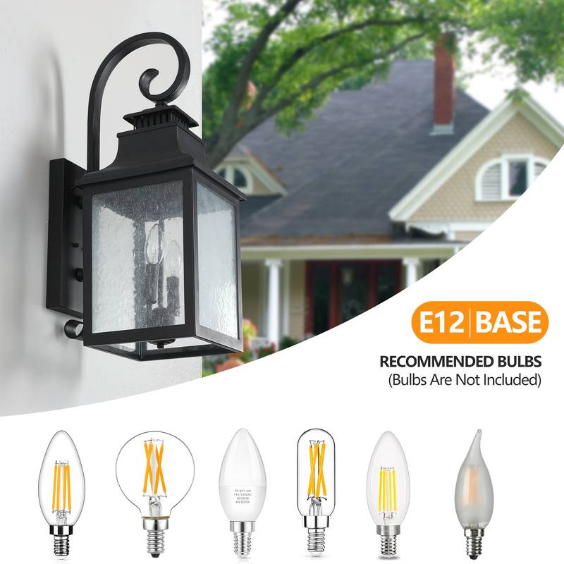 Bright Outdoor Wall Lights with Glass Design