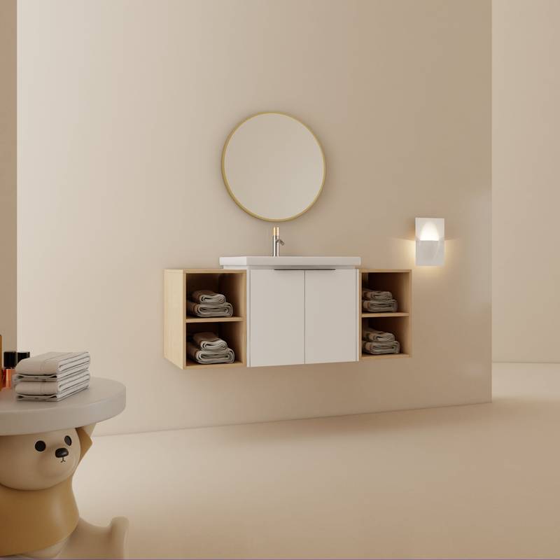 Chic Soft-Close Bathroom Vanity with Sink and Shelves