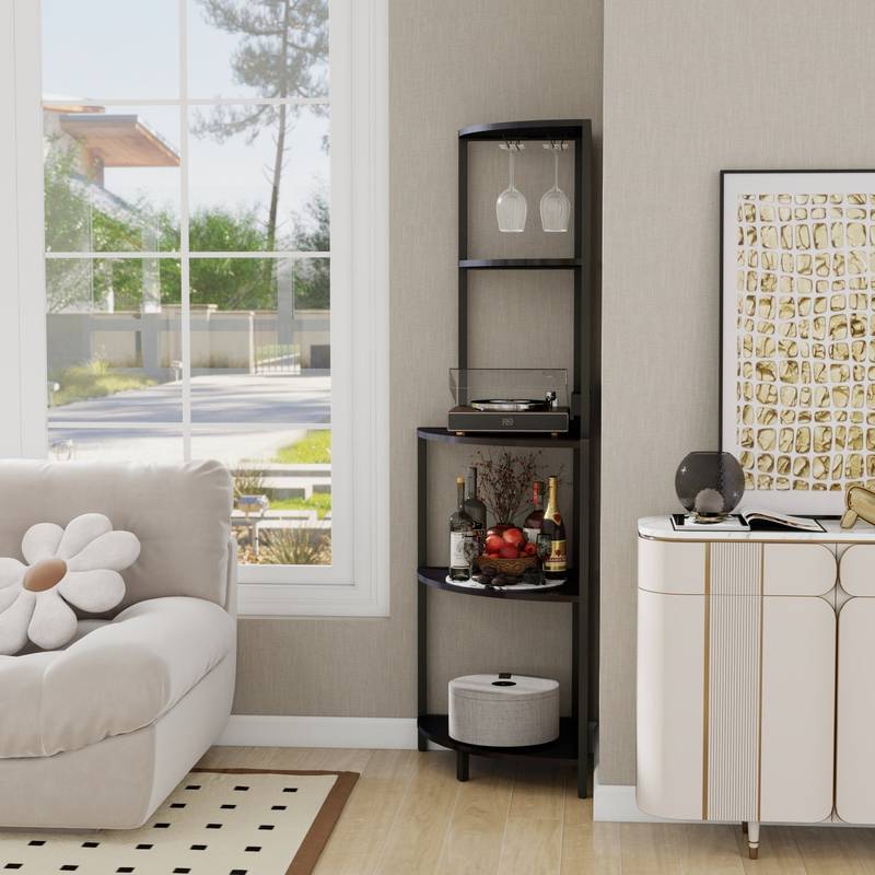 Illuminate Corner Shelf with USB & Glass Holder