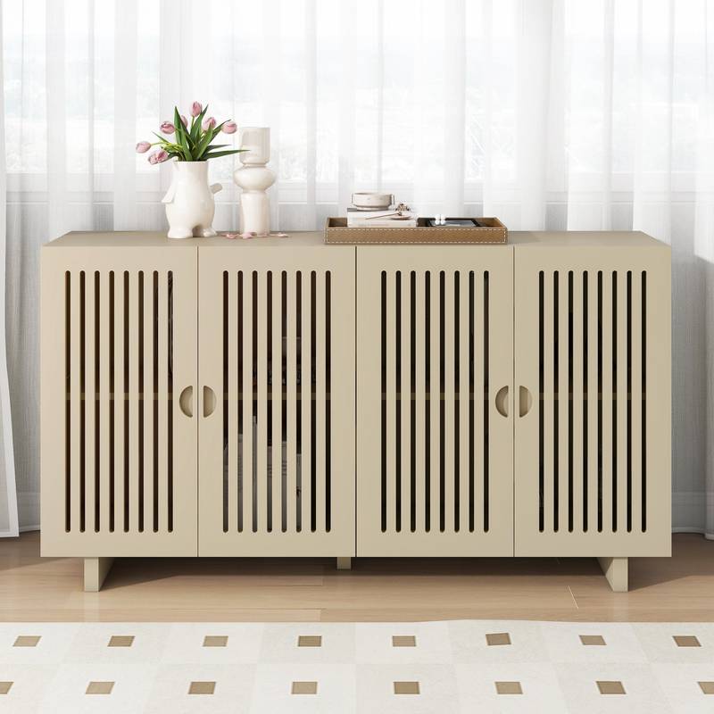 TREXM Chic Sideboard with Smart Storage and Stylish Hollow Doors