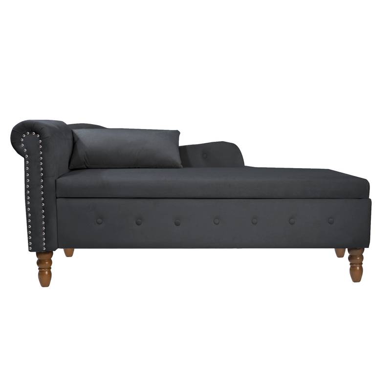 Velvet Dream Lounge Chair with Storage & Pillow