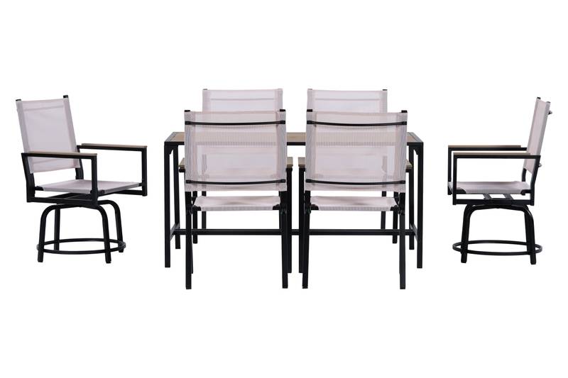 Chic Outdoor Dining Set with Swivel Chairs
