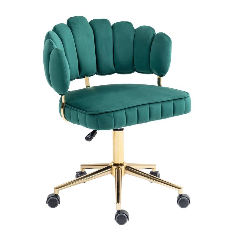 Emerald Velvet Swivel Desk Chair