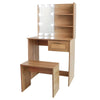 Radiant Vanity Set with Stool and LED Mirror