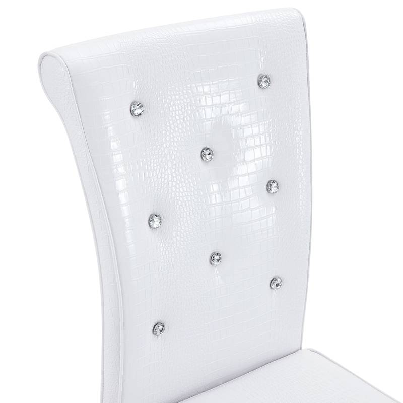 Chic Alligator Skin Dining Chairs with Crystal Accents