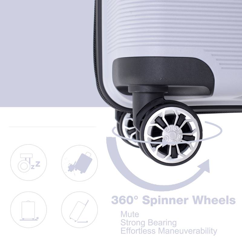 Silver Spin & Secure Luggage Set