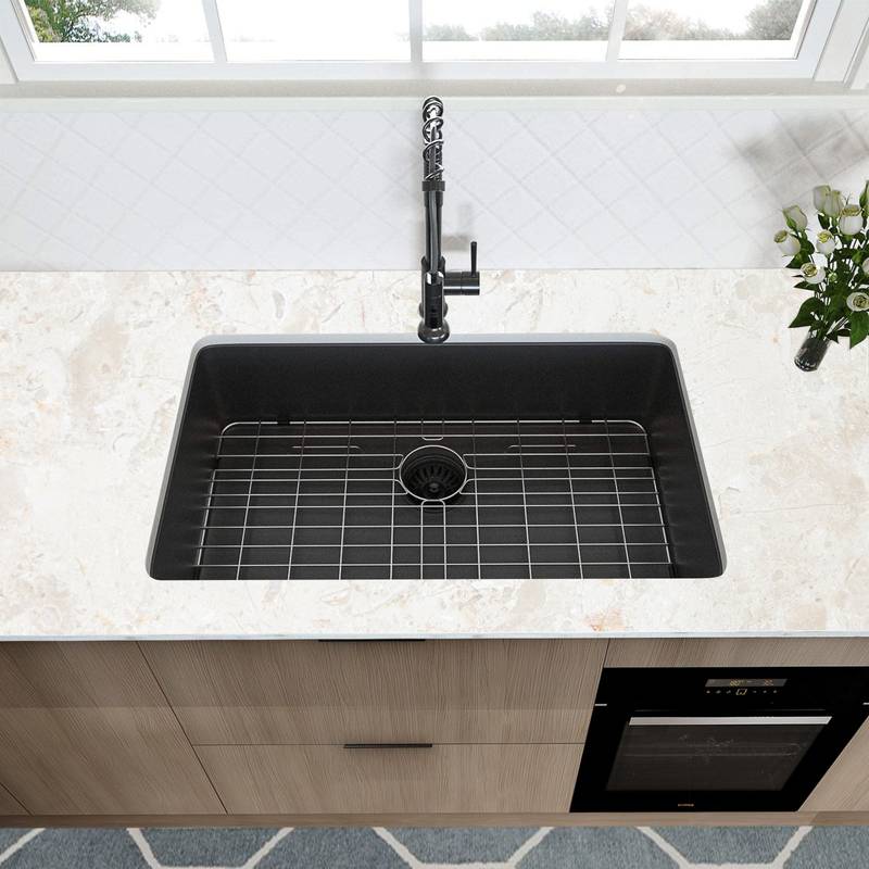 Sleek Black Undermount Kitchen Sink