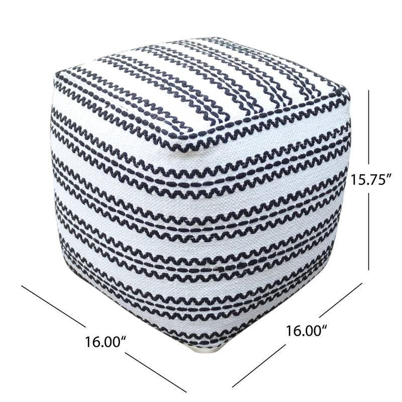 Lani Chic Black and Natural Pouf