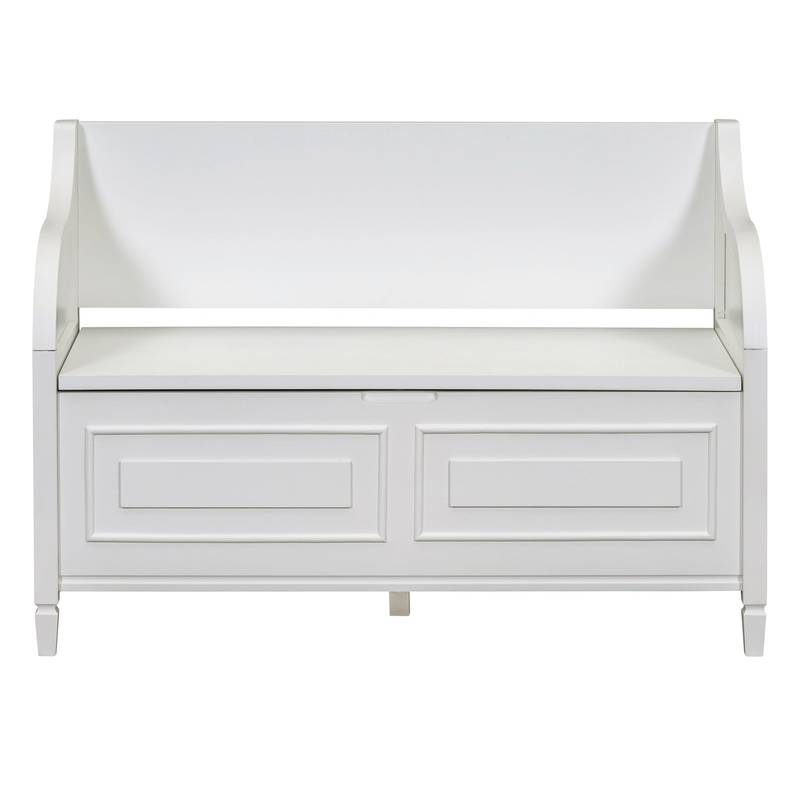Rustic Charm Storage Bench with Safety Hinge