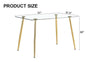 Sleek Glass Dining Table with Gold Legs