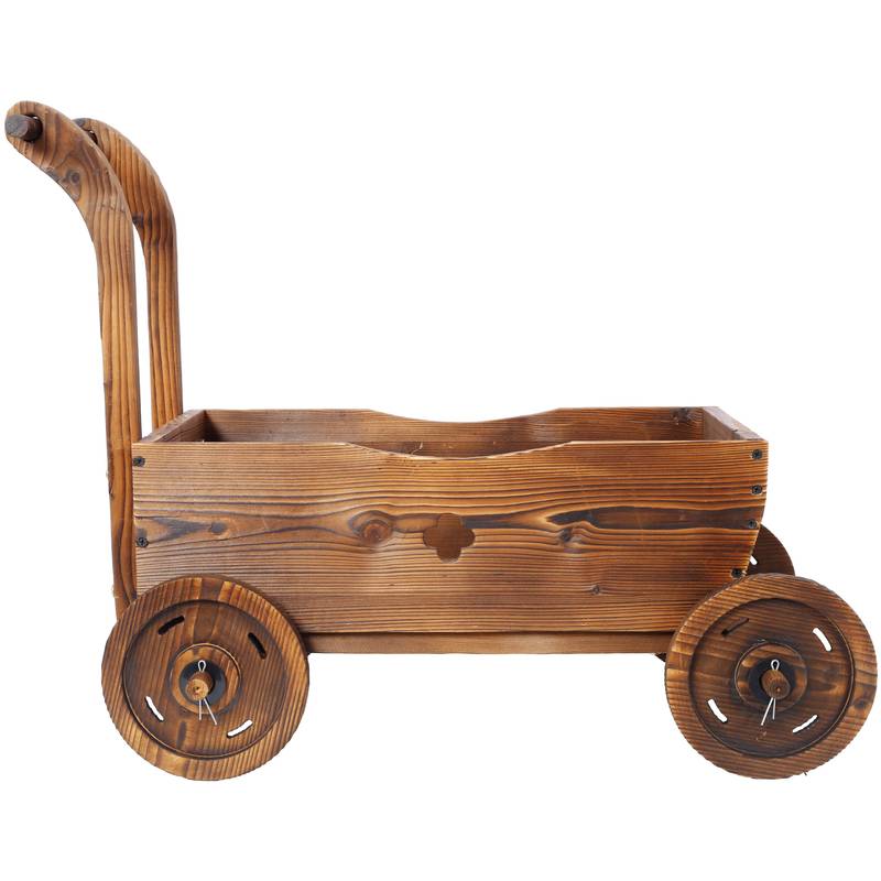 Rolling Wooden Garden Cart