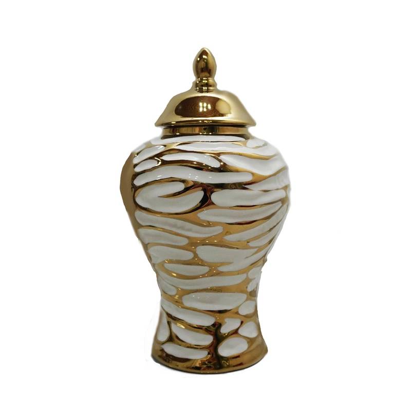 Elegant White and Gold Ginger Jar