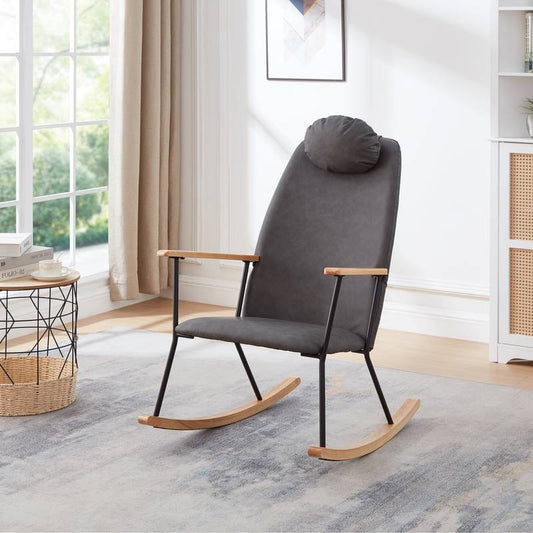 Cozy Rocking Chair with Adjustable Headrest