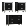 Chic Black Dresser and Nightstand Duo with Mirror Accents