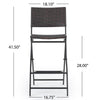 Chic Foldable Wicker Patio Bar Stools - Set of Two