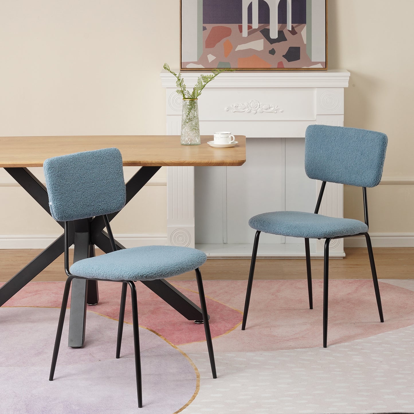 Plush Modern Dining Chairs - Set of 2