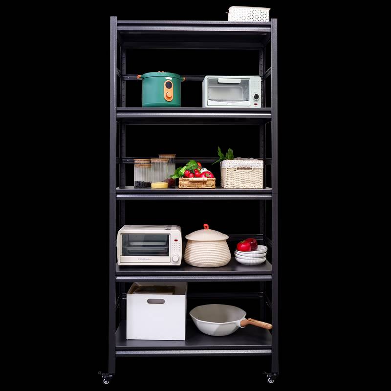 Sturdy Rolling 5-Tier Metal Shelving Unit - Perfect for Kitchen & Garage