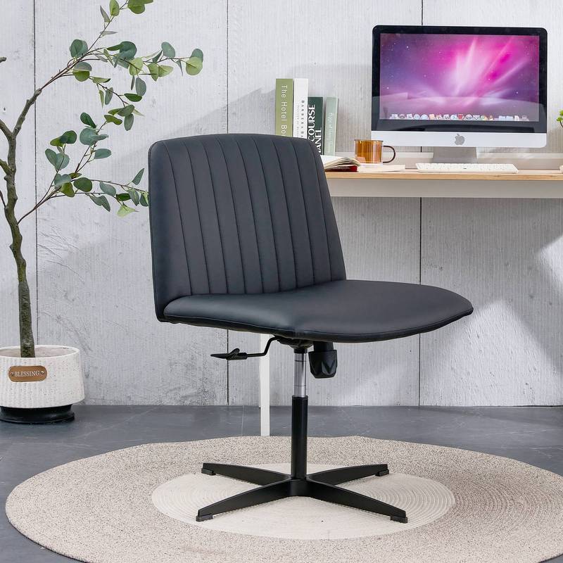 Sleek Black Adjustable Swivel Chair for Home & Office