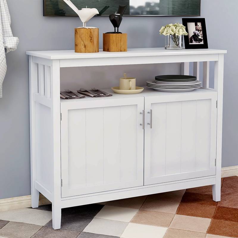 Chic White Buffet & Storage Sideboard