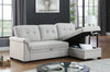Cozy Reversible Sleeper Sectional with Chaise Storage - Light Gray Linen