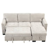 Chic Light Gray Chaise Lounge with Hidden Storage and USB Charger
