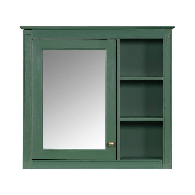 Sleek Mirror Medicine Cabinet with Open Shelves