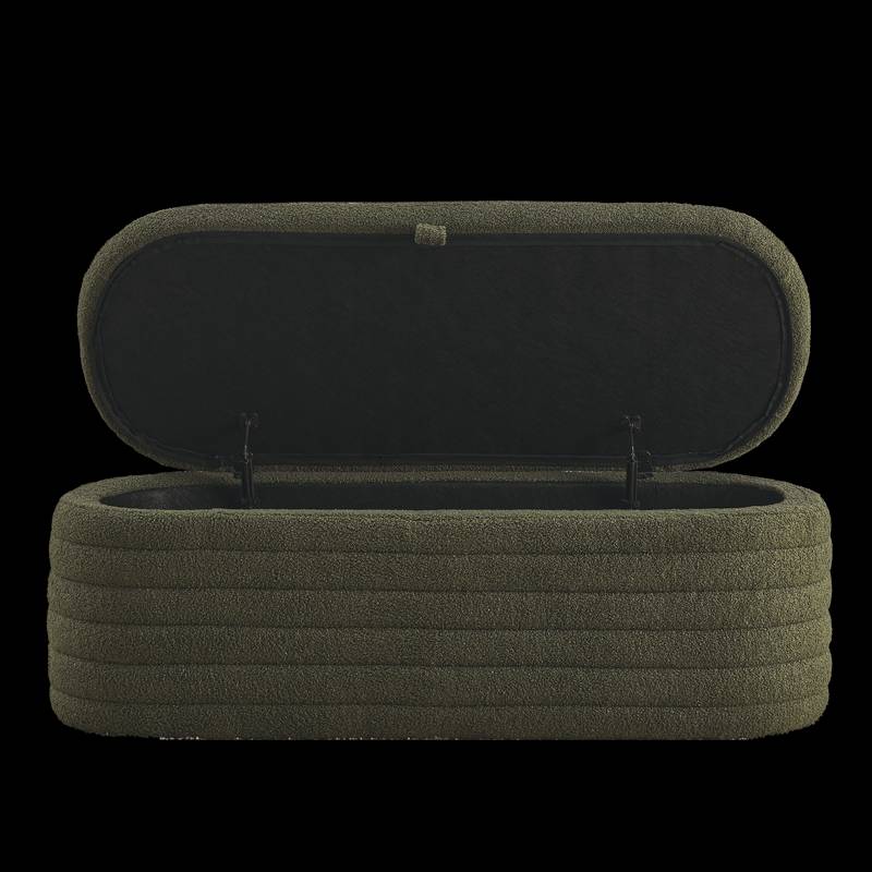 Cozy Green Teddy Storage Bench