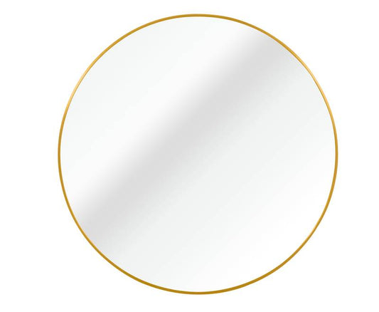 Gleaming Gold Round Bathroom Mirror