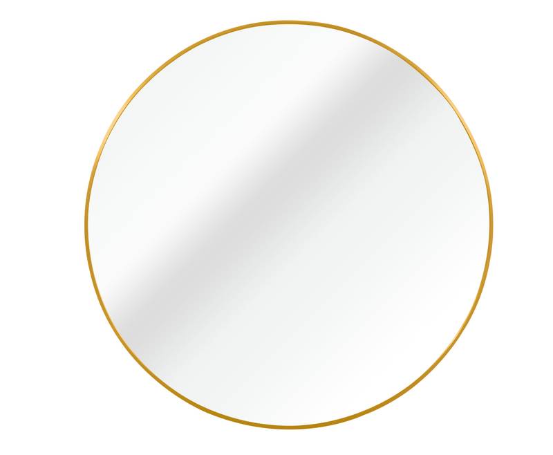 Gleaming Gold Round Bathroom Mirror