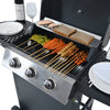 Stainless Steel 4-Burner Propane Grill with Shelves & Wheels