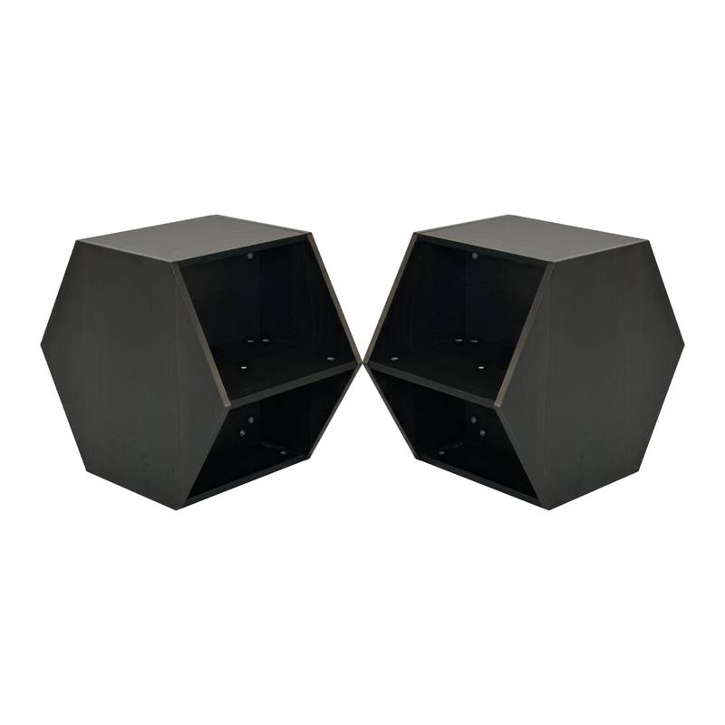 Charming Hexagonal Coffee Table Set in Sumac Wood