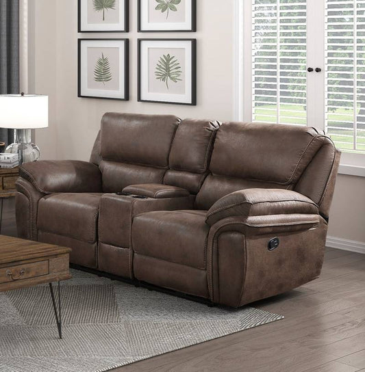 Cozy Chic Reclining Loveseat in Brown