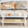 Sleek White Double Layer Coffee Table