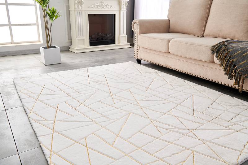 Gilded Chic Faux Fur Rug