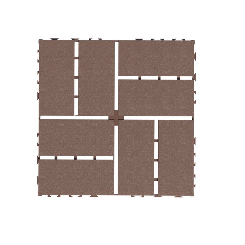 Outdoor Deck Tiles - Easy Interlocking Patio Flooring in Brown