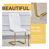 Chic Glass Dining Set with White Upholstered Chairs